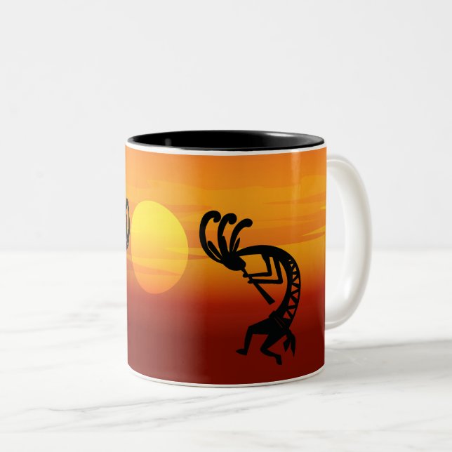 Caneca De Café Em Dois Tons Sunset Kokopelli (Frente Esquerda)