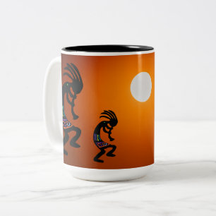 Caneca De Café Em Dois Tons Sunset Native American Kokopelli Coffee Mug