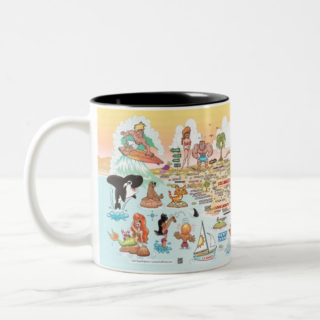 Caneca De Café Em Dois Tons Sunset SoCal (Esquerda)