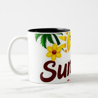 Caneca De Café Em Dois Tons Sunshine and Palm Trees Cup