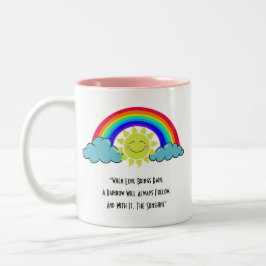 Caneca De Café Em Dois Tons Sunshine e Rainbows