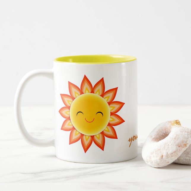 Caneca De Café Em Dois Tons Sunshine Mug (Com Donut)