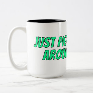 Caneca De Café Em Dois Tons Super Bonito, Engraçado, tema "Piglet" Mug