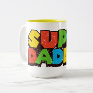 Caneca De Café Em Dois Tons Super Daddio Dia de os pais Large Mug para Pai Jog