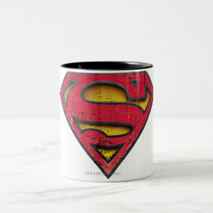 Caneca De Café Em Dois Tons Super-Homem  Logotipo em dificuldades