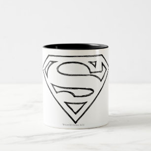 Caneca De Café Em Dois Tons Super-Homem  Logotipo preto simples