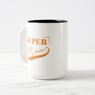 Caneca De Café Em Dois Tons Super Mãe
