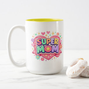 Caneca De Café Em Dois Tons ** Super Mãe