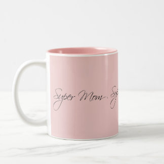 Caneca De Café Em Dois Tons Super Mãe Linda Bonito Elegante Moderna