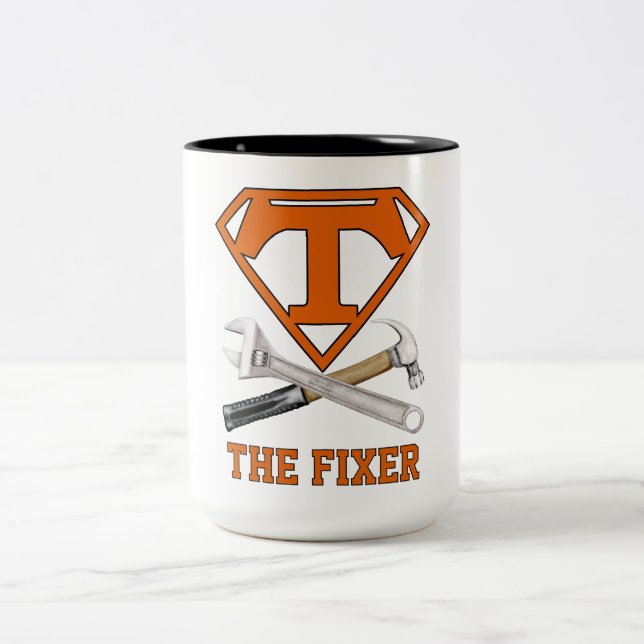 Caneca De Café Em Dois Tons Super Pai Herói  (Centro)
