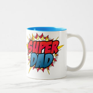 Caneca De Café Em Dois Tons Super Pai Inspirado pela revista em quadrinhos