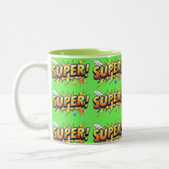 Caneca De Café Em Dois Tons Super!, Pop Art, by Natasha Us   (Esquerda)