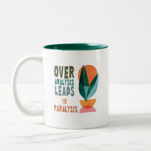 Caneca De Café Em Dois Tons Superanálise Leva à Paralisia Citação Motivacional