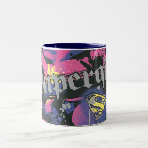 Caneca De Café Em Dois Tons Supergirl Checkered Splatter
