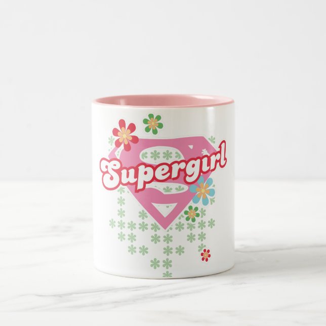 Caneca De Café Em Dois Tons Supergirl Flower Madness (Centro)