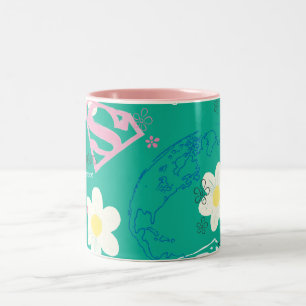 Caneca De Café Em Dois Tons Supergirl for Peace Pattern