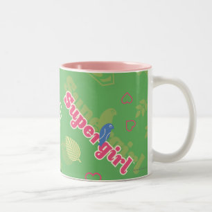 Caneca De Café Em Dois Tons Supergirl Love Pattern