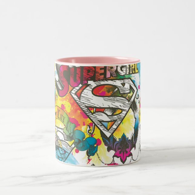 Caneca De Café Em Dois Tons Supergirl O Padrão Lux (Centro)