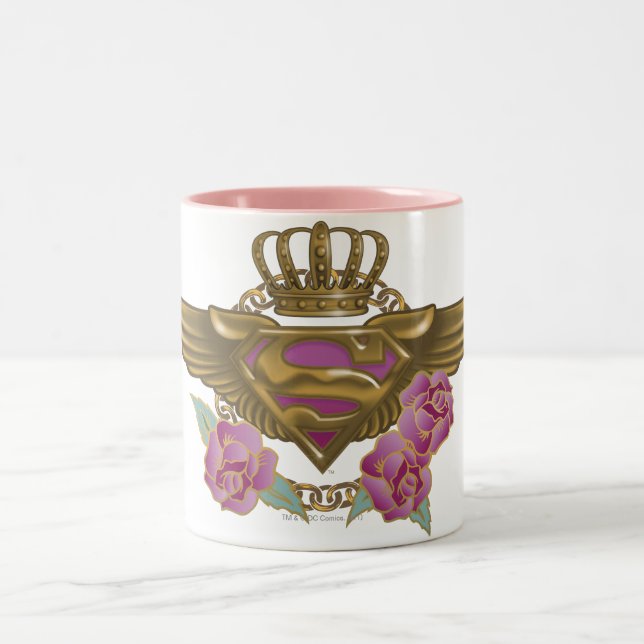 Caneca De Café Em Dois Tons Supergirl Ouro Wings (Centro)