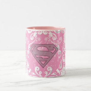 Caneca De Café Em Dois Tons Supergirl Pink Winged Design