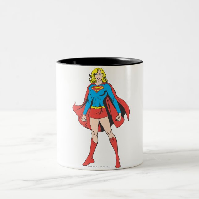 Caneca De Café Em Dois Tons Supergirl Pose 5 (Centro)