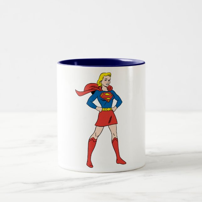 Caneca De Café Em Dois Tons Supergirl Pose 7 (Centro)