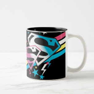Caneca De Café Em Dois Tons Supergirl Rainbow Stripes