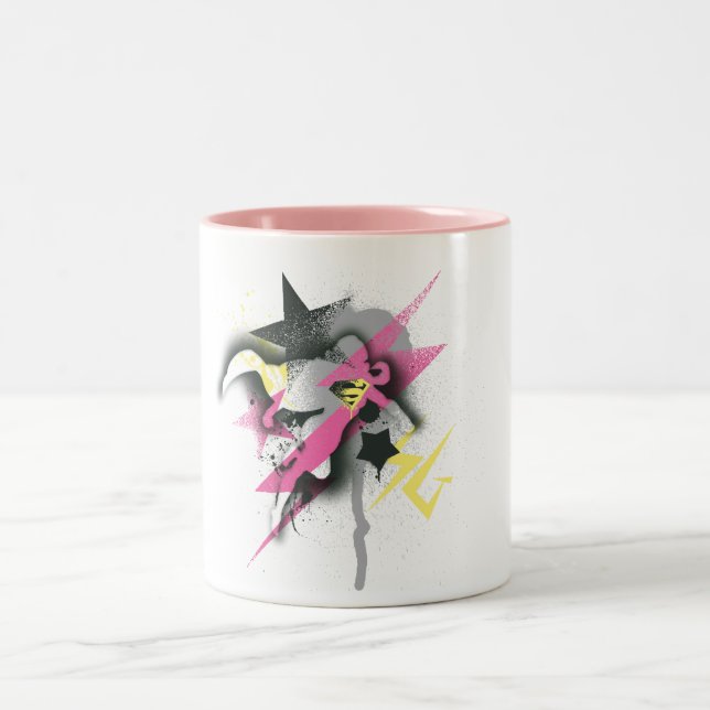 Caneca De Café Em Dois Tons Supergirl Spray Paint (Centro)