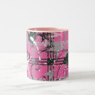Caneca De Café Em Dois Tons Supergirl Stars and Skulls Patterno