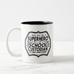Caneca De Café Em Dois Tons Superherói Custodian