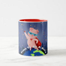 Caneca De Café Em Dois Tons SuperPig