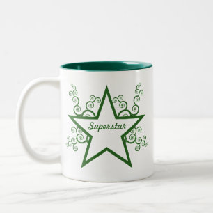 Caneca De Café Em Dois Tons Superstar Swirls Mug, Floresta Verde