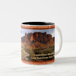 Caneca De Café Em Dois Tons Superstição Arizona Cactus Terracotta