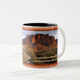 Caneca De Café Em Dois Tons Superstição Arizona Cactus Terracotta