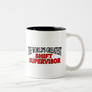 Caneca De Café Em Dois Tons Supervisor de deslocamento do mundo o grande