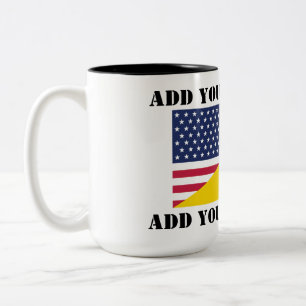Caneca De Café Em Dois Tons Suporte americano à Ucrânia Almofada de lançamento