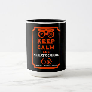 Caneca De Café Em Dois Tons Suporte E Consciência De Keratoconus