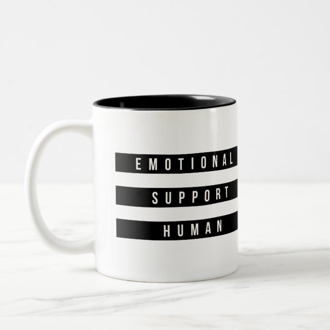Caneca De Café Em Dois Tons Suporte emocional Dando Inspiração Humana (Esquerda)