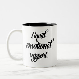Caneca De Café Em Dois Tons Suporte Emocional Líquido Divertido Moderno
