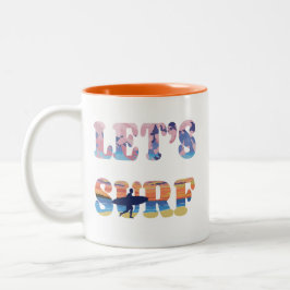 Caneca De Café Em Dois Tons Surf vamos