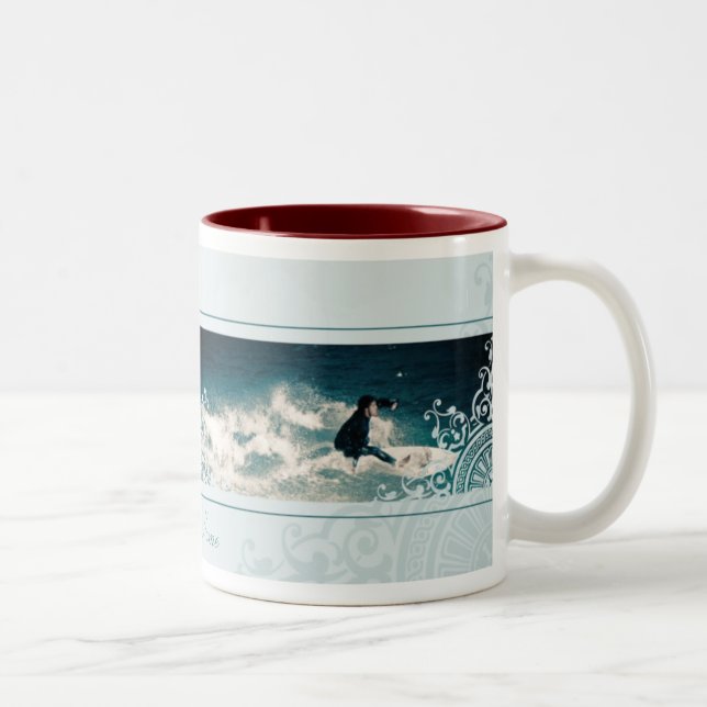 Caneca De Café Em Dois Tons Surfe (Direita)