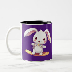 Caneca De Café Em Dois Tons surfe de coelho