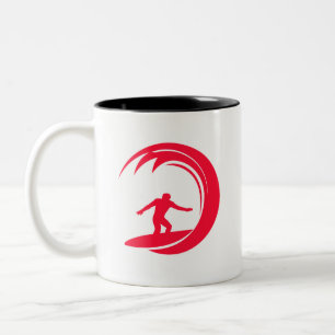 Caneca De Café Em Dois Tons Surfe Vermelho Scarlet