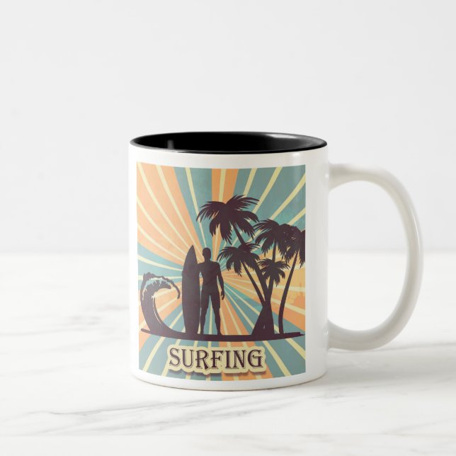Caneca De Café Em Dois Tons Surfer Dude Coffee Mug (Direita)