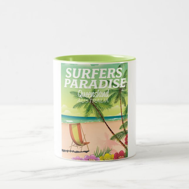 Caneca De Café Em Dois Tons Surfers Paradise Queensland Austrália (Centro)