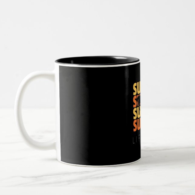 Caneca De Café Em Dois Tons Surfing no estilo de vida (Esquerda)