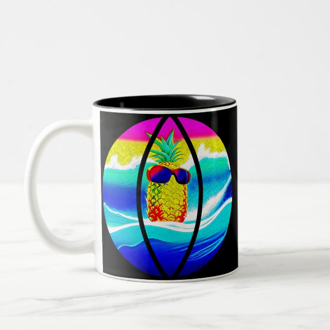 CANECA DE CAFÉ EM DOIS TONS SURFING PINEAPPLE BEACH BALL (Esquerda)