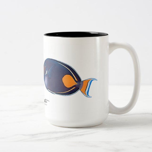 Caneca De Café Em Dois Tons Surgeonfishes de Achilles & de Whitecheek (Direita)
