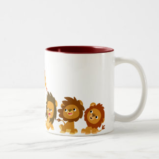 Caneca De Café Em Dois Tons Surpresa! Cartoon Bonito Lions Mug