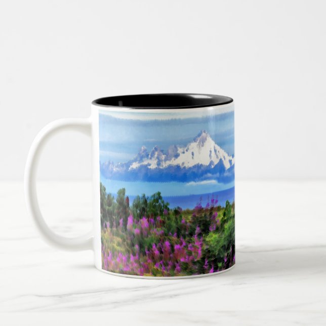 Caneca De Café Em Dois Tons Surreal Alaskan Wilderness (Esquerda)